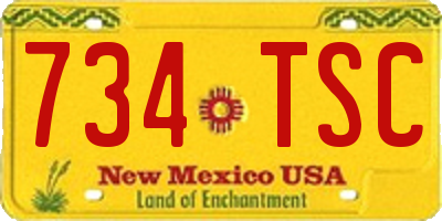 NM license plate 734TSC