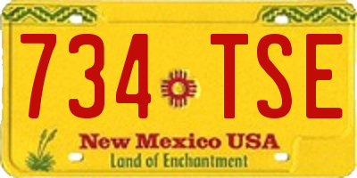 NM license plate 734TSE