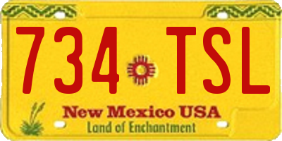 NM license plate 734TSL