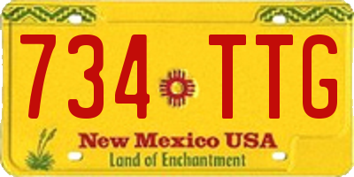 NM license plate 734TTG