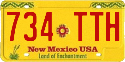 NM license plate 734TTH
