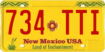 NM license plate 734TTI