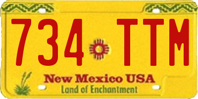 NM license plate 734TTM