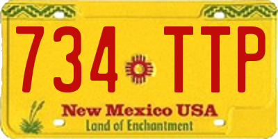 NM license plate 734TTP