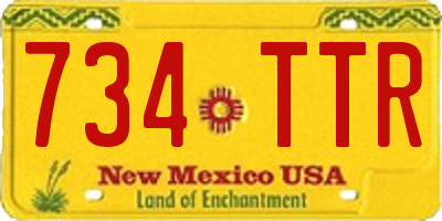 NM license plate 734TTR