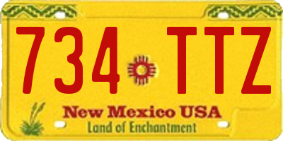 NM license plate 734TTZ