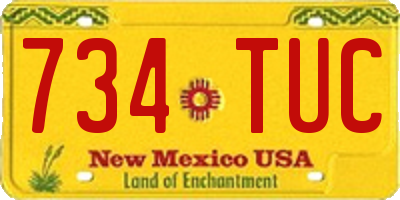 NM license plate 734TUC
