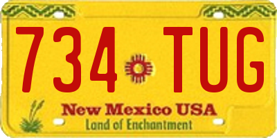 NM license plate 734TUG