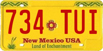 NM license plate 734TUI