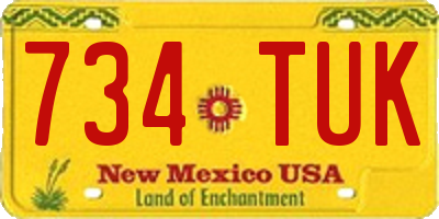 NM license plate 734TUK