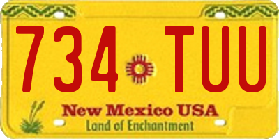 NM license plate 734TUU