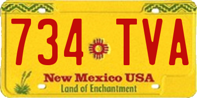 NM license plate 734TVA