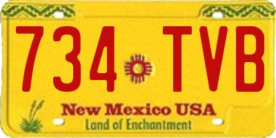 NM license plate 734TVB
