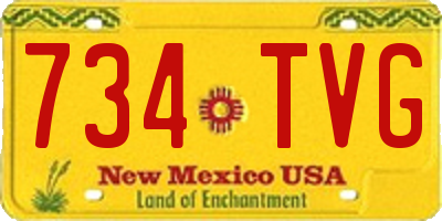 NM license plate 734TVG