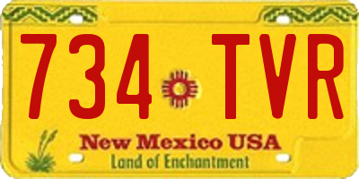 NM license plate 734TVR