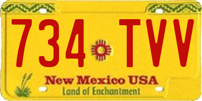 NM license plate 734TVV
