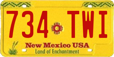 NM license plate 734TWI