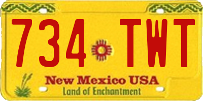 NM license plate 734TWT