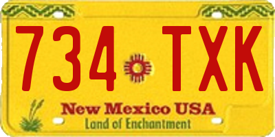 NM license plate 734TXK