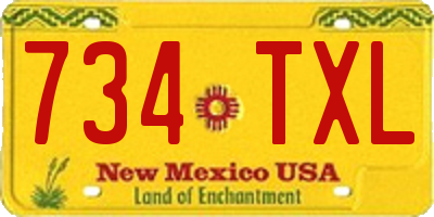NM license plate 734TXL