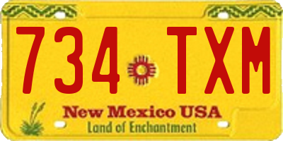 NM license plate 734TXM