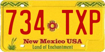NM license plate 734TXP