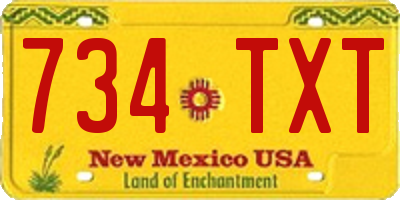 NM license plate 734TXT