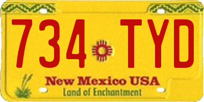 NM license plate 734TYD