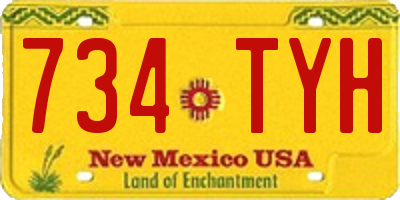 NM license plate 734TYH