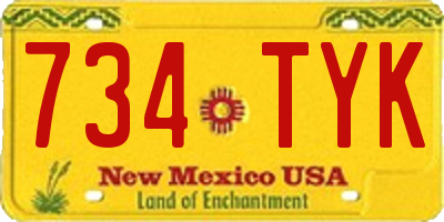 NM license plate 734TYK