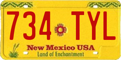 NM license plate 734TYL