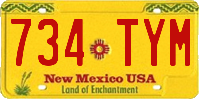 NM license plate 734TYM
