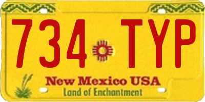 NM license plate 734TYP