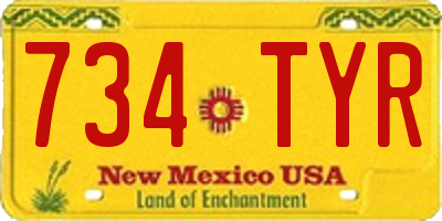 NM license plate 734TYR
