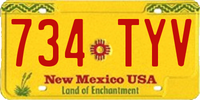 NM license plate 734TYV