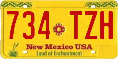 NM license plate 734TZH