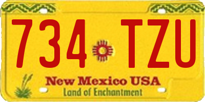 NM license plate 734TZU