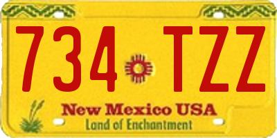 NM license plate 734TZZ