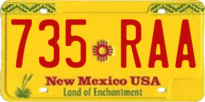 NM license plate 735RAA