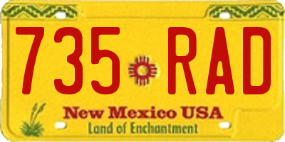 NM license plate 735RAD