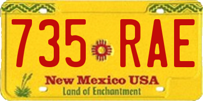 NM license plate 735RAE