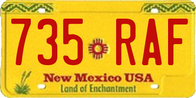 NM license plate 735RAF