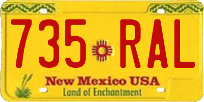 NM license plate 735RAL