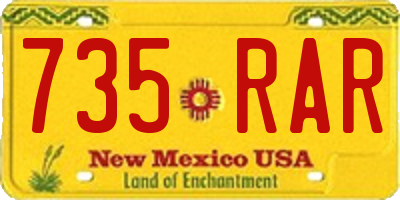 NM license plate 735RAR