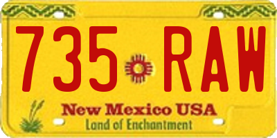 NM license plate 735RAW