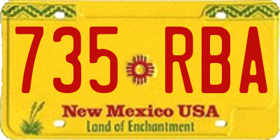NM license plate 735RBA