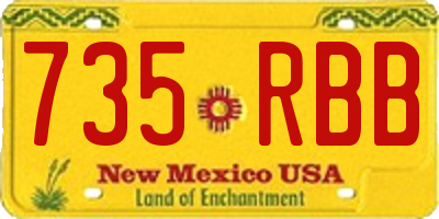 NM license plate 735RBB