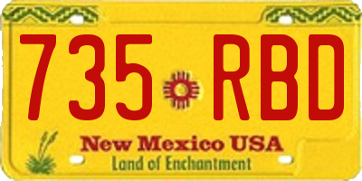 NM license plate 735RBD
