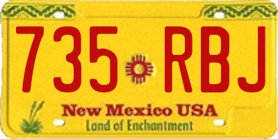 NM license plate 735RBJ