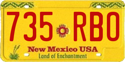 NM license plate 735RBO